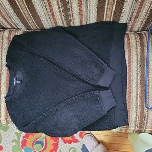 KENNETH COLE NEW YORK XL "LAMBWOOL TEXTURE" SWEATSHIRT TOP. JET BLACK. HIGH END